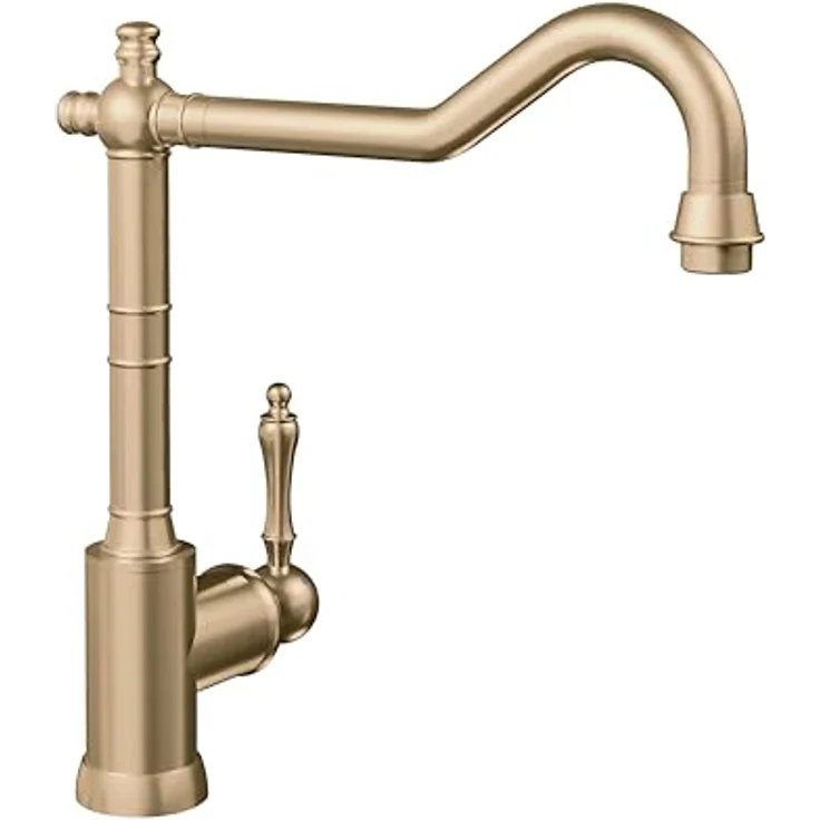 Villeroy & Boch Avia 2.0, Hochdruck Küchenarmatur in Gold, Einhebelmischer mit schwenkbarem Auslauf und 360° Schwenkbereich – Bild 1
