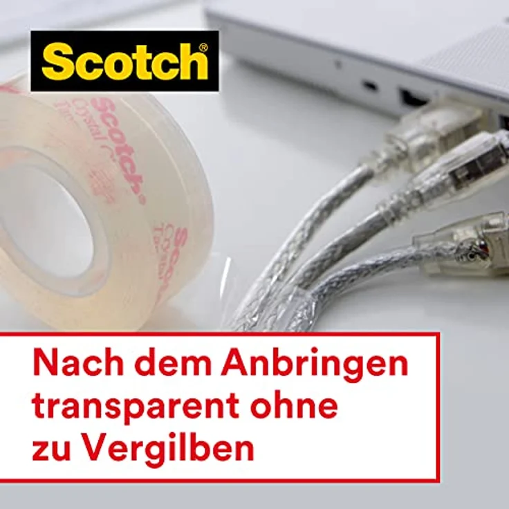 Scotch 6-1925R1 Klebeband, 19 mm x 7.5 m, kristallklar – Bild 3