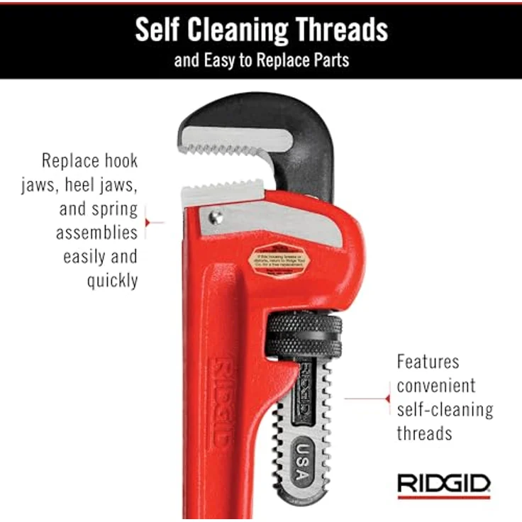 RIDGID 31030 Modell24'' gerade Rohrzange für schwere Beanspruchung, 24'' Sanitär-Schraubenschlüssel – Bild 5