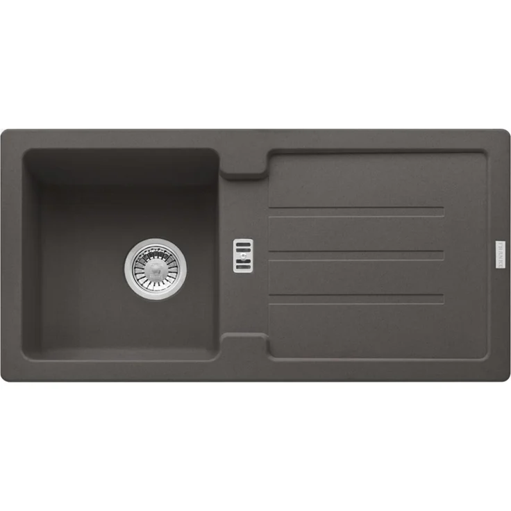 Franke Smart STG 614-86, Einbauspüle aus Schiefergrau Fragranit, reversible Installation, für Unterschrank ab 45 cm, inkl. Drehknopf