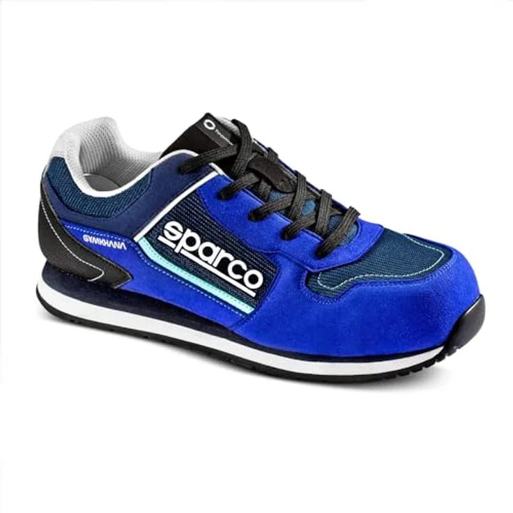 Sparco Gymhana Lando S1P SRC Sicherheitsschuhe, Sneaker-Stil, leicht, Velours-Mikrofaser und Mesh, Hellblau/Blau, Größe 41 – Bild 2