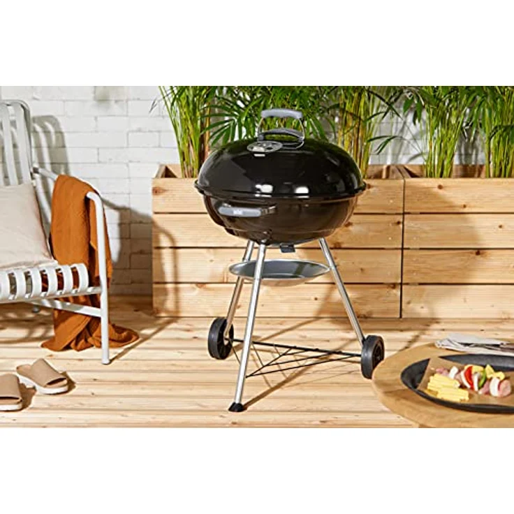 Weber Compact Kettle Holzkohlegrill, 57 cm, Schwarz (1321004), 58x66x96 cm – Bild 3