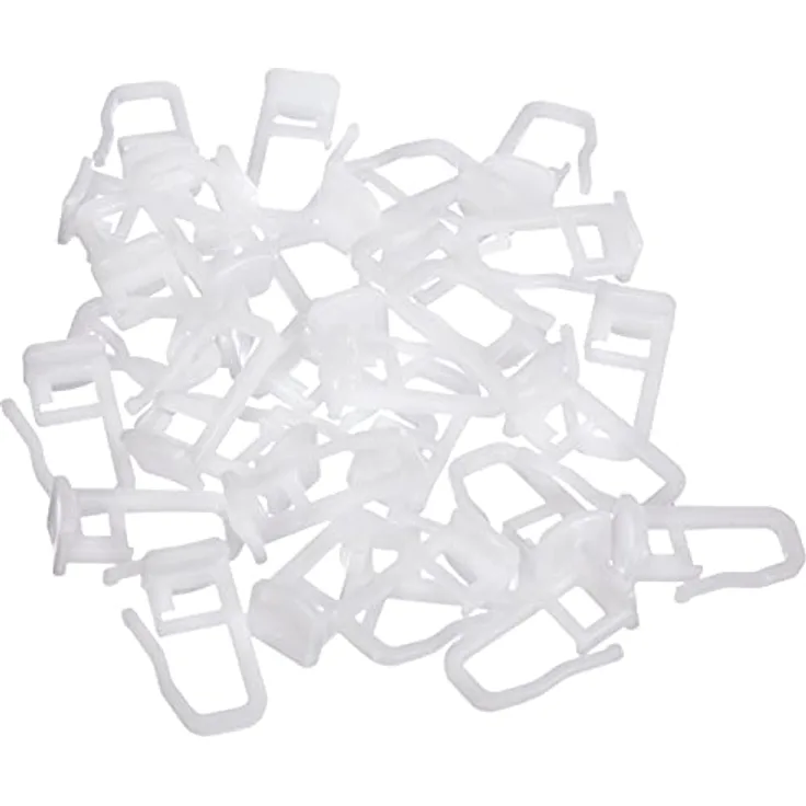 GARDINIA Faltengleiter für Vorhangschiene, Kunststoff, Weiß, 30 Stück