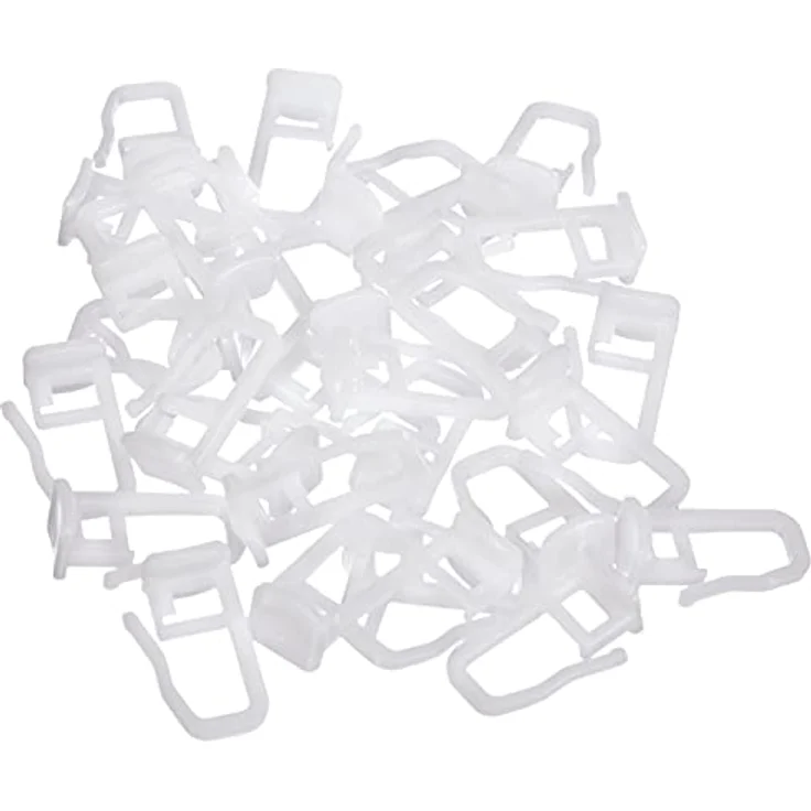 GARDINIA Faltengleiter für Vorhangschiene, Kunststoff, Weiß, 30 Stück – Bild 1