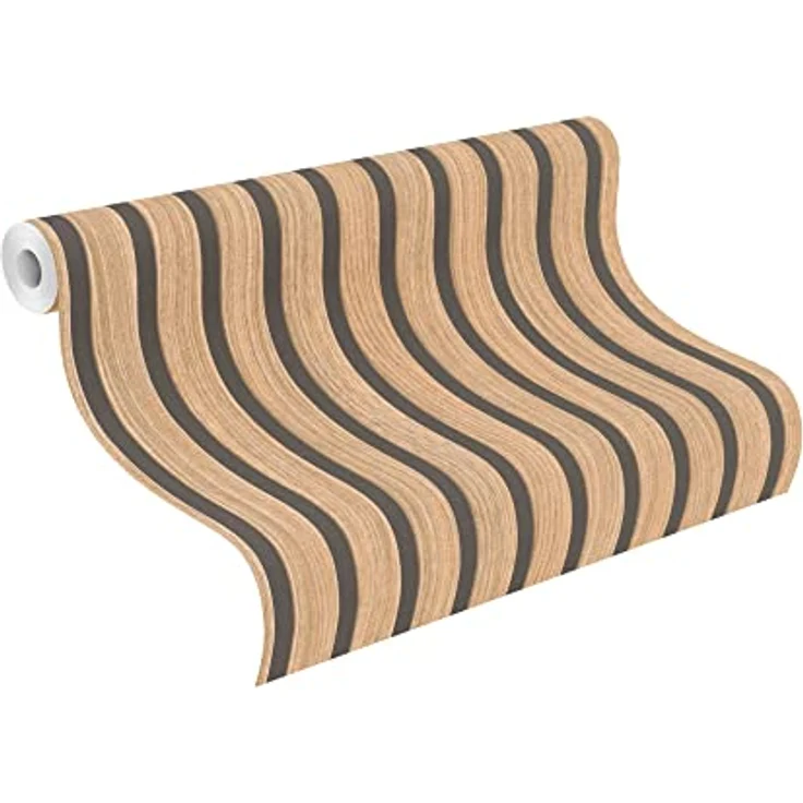 Rasch Tapete 278408, Braune Papiertapete mit Holz-Optik, 3D-Paneele im Skandi Look, 10,05m x 0,53m, waschbeständig, FSC-zertifiziert – Bild 4