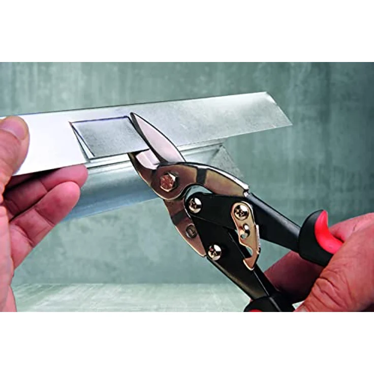 CFH Blechschere links schneidend, 51760, aus Chrom-Vanadium-Stahl mit ergonomischem Handgriff und selbstöffnenden Schenkeln – Bild 3