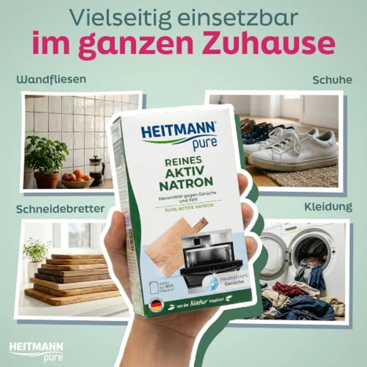 HEITMANN pure Reines Aktiv-Natron 450g, umweltfreundlicher Küchenreiniger zur Geruchsneutralisation und Fleckenentfernung – Bild 3