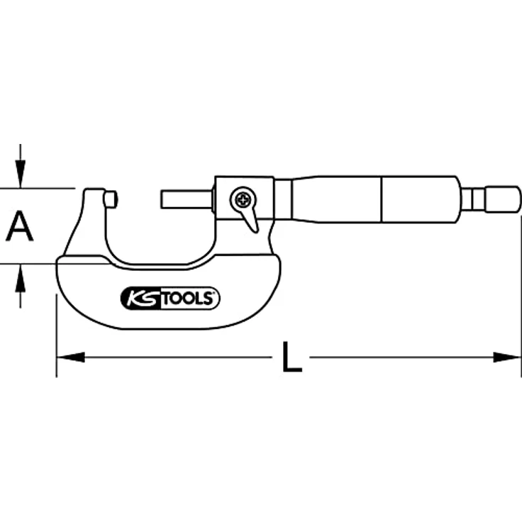 KS TOOLS Bügelmessschraube mechanisch Messbereich 0-25mm, Skalenwert 0,01mm – Bild 5