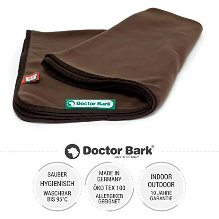 Doctor Bark | kuschelige Hundedecke waschbar bis 95°C, hygienische, weiche Fleecedecke für Sofa und Hundebett, Flauschige Haustierdecke - Made in Germany (L - 120x90 cm/Braun) – Bild 2