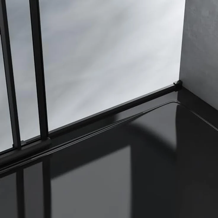Mai & Mai Dusch-Schiebetür Ter19K 8mm Klarglas ESG-Sicherheitsglas Schwarz, 110x195 cm, NANO-Beschichtung, Magnetverschluss – Bild 7