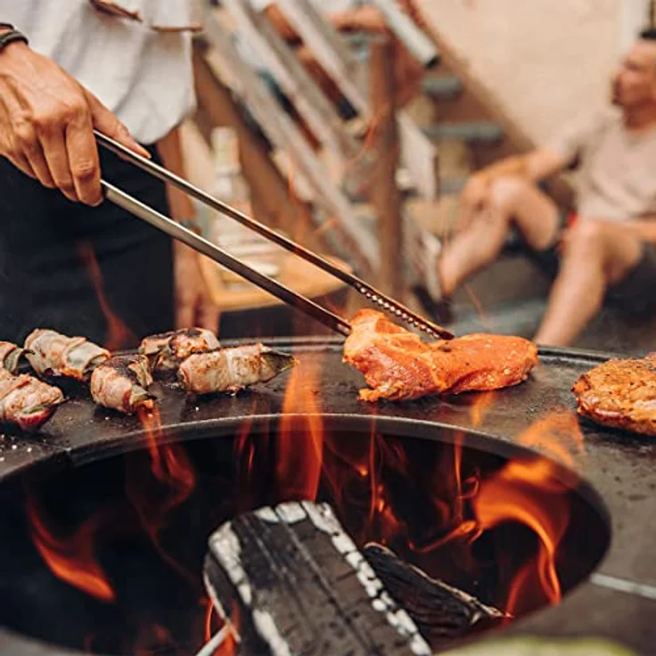 höfats - Feuerzange - Kaminbesteck zur sicheren Handhabung von Brennholz - auch als Grillzange verwendbar - Zubehör für Feuerschalen, Kamin, Grill oder Holzofen - Edelstahl, spülmaschinenfest – Bild 3