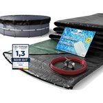 Planenfux® Winter Poolabdeckung rund für Ø 366 cm (320-366cm) | 2-in-1 Poolplane aus 200g/m² PE Material | UV-resistente Sommer & Winter Solar Abdeckplane | Ø420cm Pool Winterabdeckung
