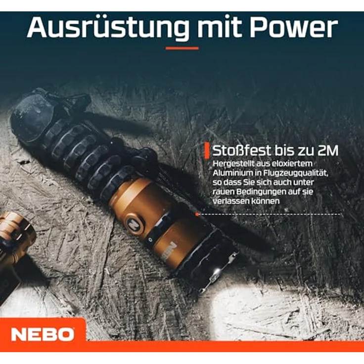 NEBO Master Series FL3000, Taschenlampe mit 3000 Lumen, 5 Lichtmodi, wiederaufladbar & wasserdicht, Camping & Wandern Zubehör – Bild 4