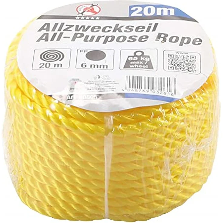 BGS Diy 80805 | Kunststoff-Seil / Allzweckseil | 6 mm x 20 m | gelb – Bild 2