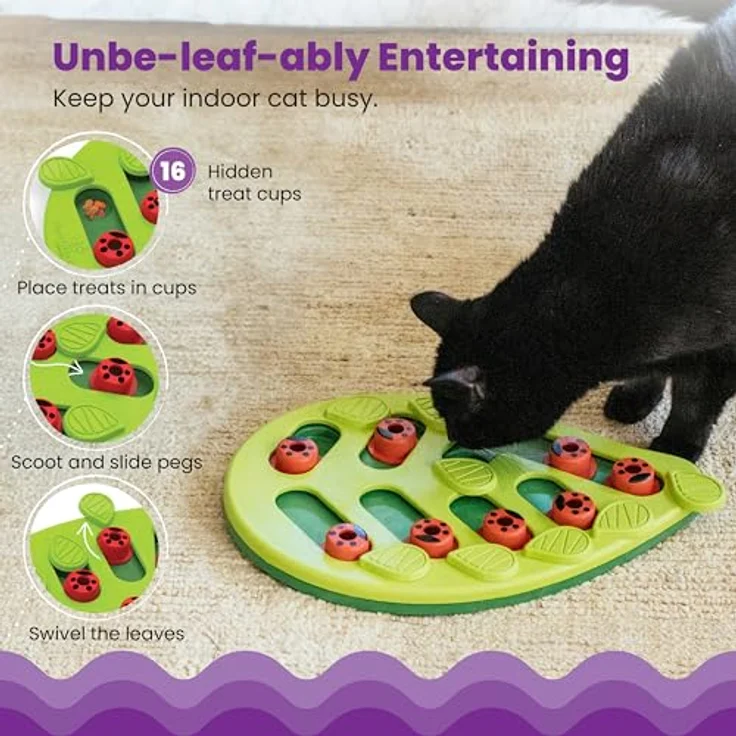 Nina Ottosson von Petstages Buggin Out Puzzle & Play - Interaktives Katzenspielzeug für Leckerlis Hund – Bild 3