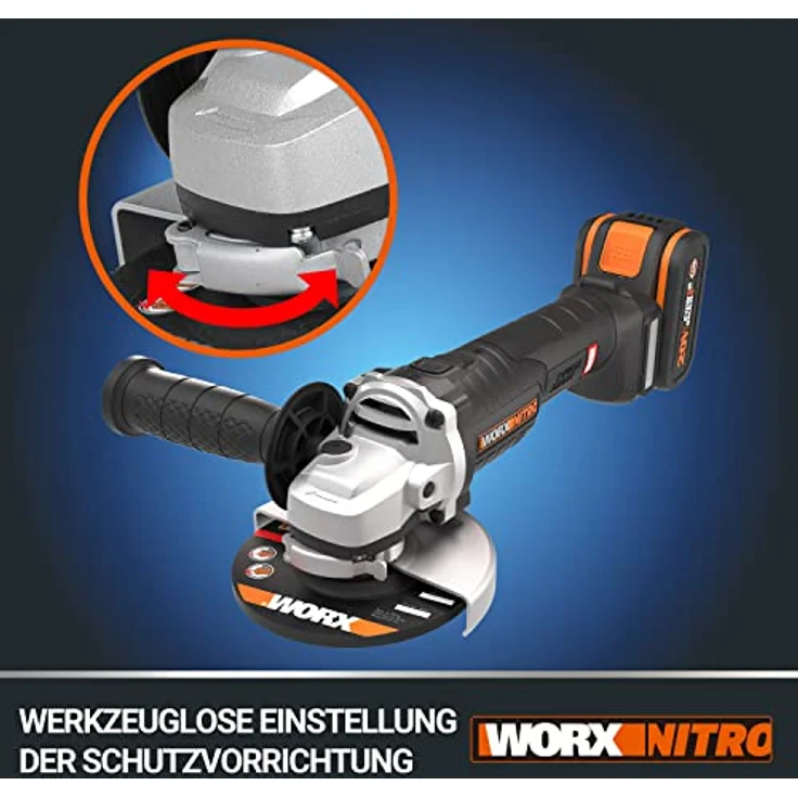 WORX WX812.9 Akku WinkelschleiferElektrische 20V Schleifmaschine mit bürstenlosem MotorZum Schleifen – Bild 6