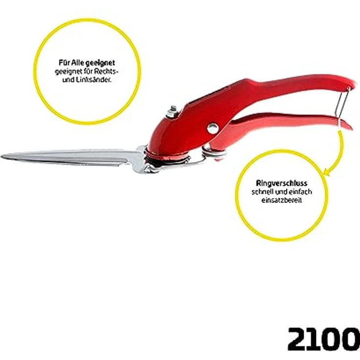 Berger Rasenkantenschere 2100 mit selbstschärfenden Klingen aus verchromten Metall mittelgroß – Bild 3