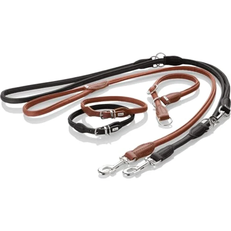 Hunter Tierbedarf Hunde-Halsband Round & Soft Canadian Up cognac - Premiumleder, Made in Germany, fellschonend, formbeständig – Bild 6