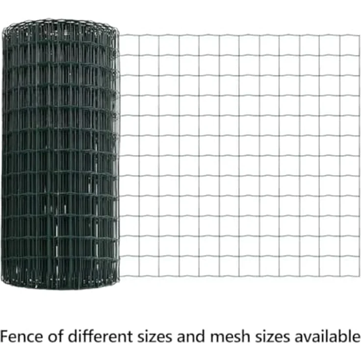 vidaXL Eurozaun Grün 0,8 x 10 m, PVC-beschichtetes Eisen für Gartengrenzen – Bild 8
