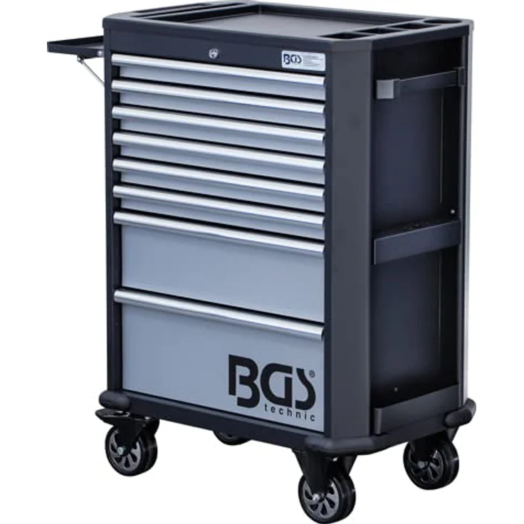 BGS TECHNIC Werkstattwagen 8 Schubladen leer, stabile Stahlblechkonstruktion mit pulverbeschichtetem Korpus, abschließbar, hohe Belastbarkeit bis 25 kg pro Schublade, blau – Bild 3