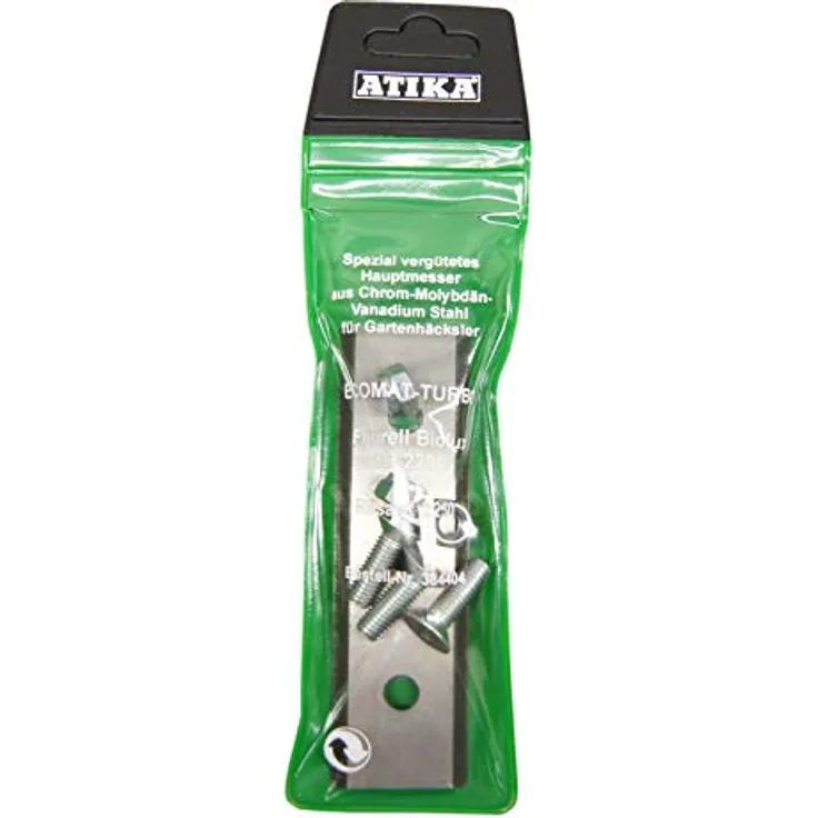ATIKA Ersatzteil | Hauptmesser mit Schrauben komplett für Gartenhäcksler Turbo