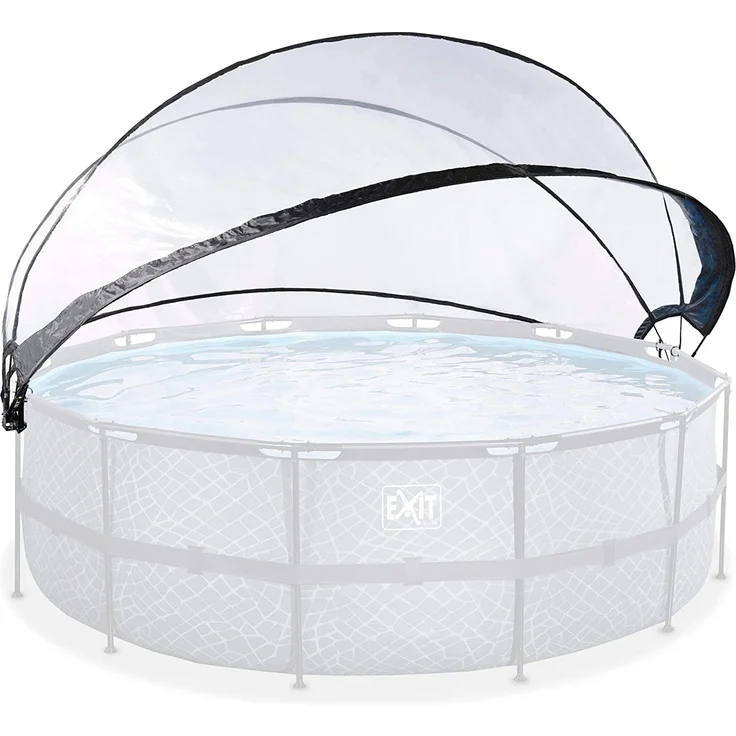 EXIT Swimming Pool Sonnendach, Abdeckhaube Ø 427 cm klappbar, Poolüberdachung 0,16 mm Folienstärke, rund mit Stahlrohr – Bild 1