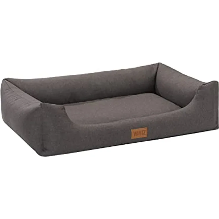 MSS e.K. Hundebett Sofa 60 x 44 cm S in Braun Hundekorb mit abnehmbaren Velours-Bezug und weicher Polsterung waschbares Hundekissen 60 x 44 x 23 cm Hundematte Hundesofa Welpenbett Grosse Hunde