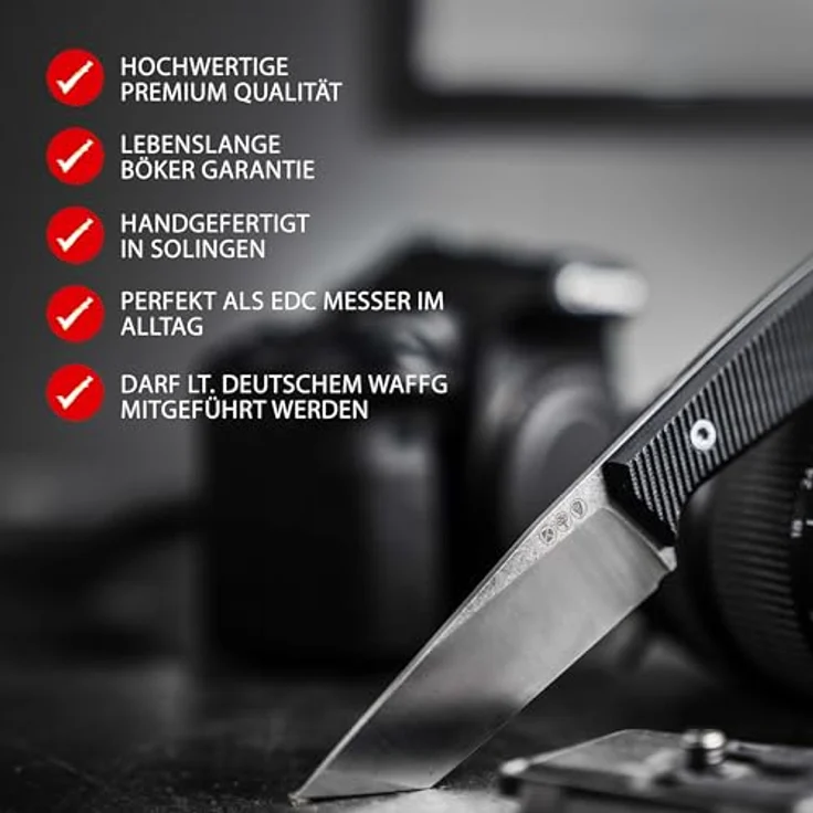 Böker Solingen® Daily Knives AK1 American Tanto - EDC Messer in Schwarz mit N690 Böhler-Stahl Klinge – Bild 2