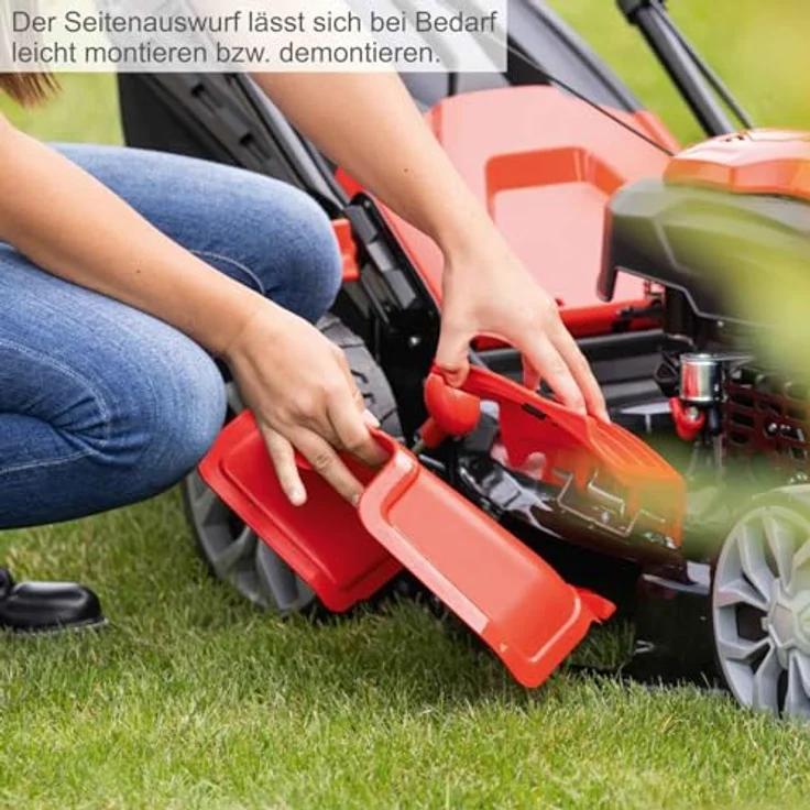 Scheppach Benzin-Rasenmäher MS225-56E, E-Start | Radantrieb | 6PS | 56cm Schnittbreite | 65 Liter Fangkorb, blau – Bild 7