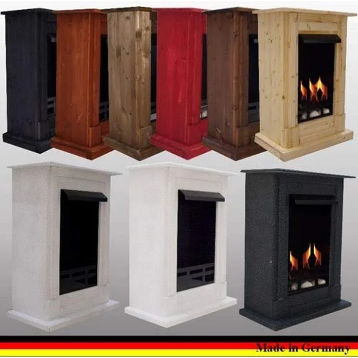 Kaminbau Mierzwa Ethanol- und Gelkamin Modell Madrid Premium Inclusive 21 teiligem Zubehör – Rahmen aus Fichtenholz oder MDF, Made in Germany, Schwarz – Bild 2