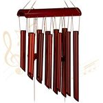 Relaxdays Windspiel Bambus, Klangspiel, Hängedeko für draußen & drinnen, Warmer Klang, Windorgel, HxB: 60 x 21 cm, braun