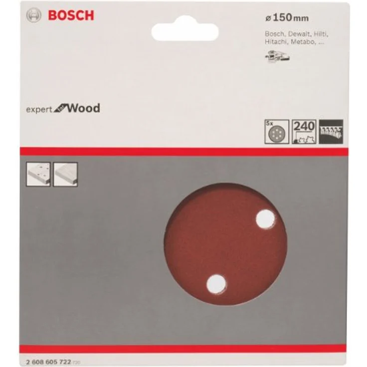 Bosch Professional Schleifblatt für Exzenterschleifer Holz und Farbe (5 Stück, Ø 150 mm, Körnung 240, C430) – Bild 2