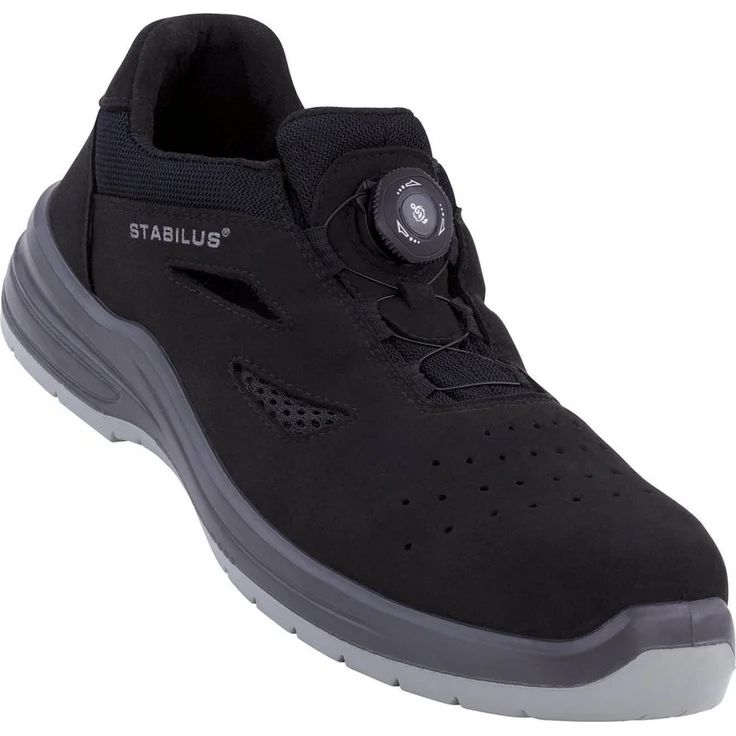 STABILUS ESD Sicherheitssandale JORDEN BLACK TWIST AIR S1P, Mikrofaser, atmungsaktives Futter, ESD-Relax Einlegesohle, PU/PU Sohle, Fiberglaskappe, durchtrittshemmende Zwischensohle, Größe 37-48