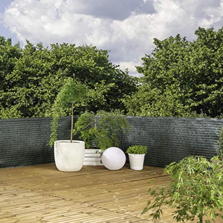 Windhager Sichtschutzmatte Raffia, 90x300cm, wetterfest und robust, grün – Bild 4