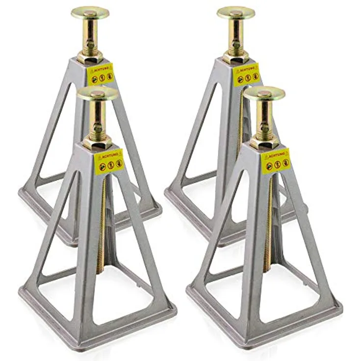 Bituxx Alu Unterstellböcke MS-17511, 4er Set mit 900 kg Tragkraft pro Bock, einstellbar von 28,5 cm bis 42,8 cm