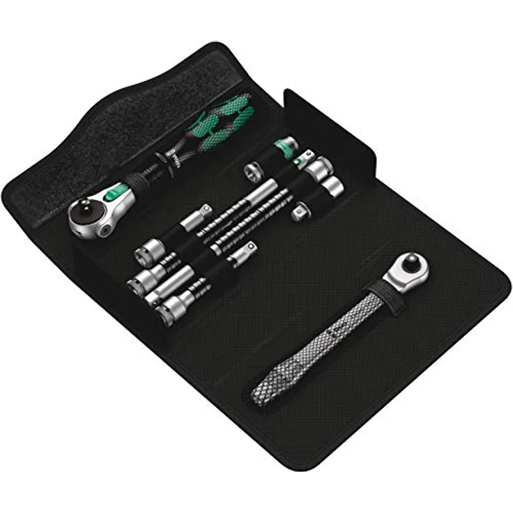 Wera 05135949001 Werkzeugset Heimwerker, Kompaktes Knarren-Set mit 2 Knarren Zyklop Speed und Zyklop Metal, 6 Zubehörteile in praktischer Tasche