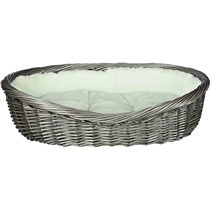 Trixie 28203 Weidenkorb mit Bezug und Kissen, 70 cm, grau