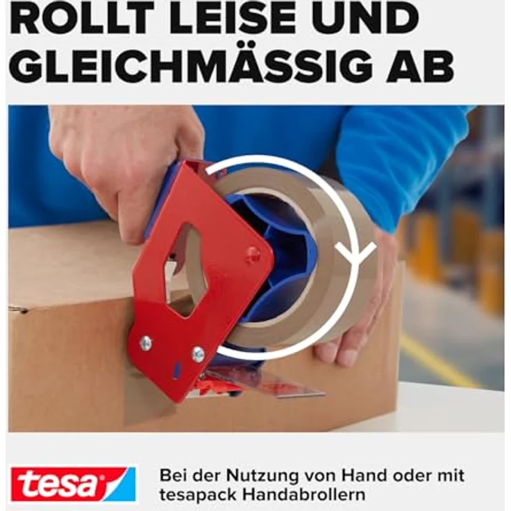 TESA Packband 4120, 50 mm breit, Länge 66 m, Paketband braun, Klebeband, robust – Bild 7