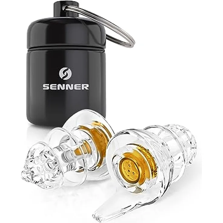 Senner WorkPro Gehörschutzstöpsel, wiederverwendbar mit SennerAcousticPro Membranfilter, hypoallergenes Material, sicherer Sitz und robuster Aluminium Behälter