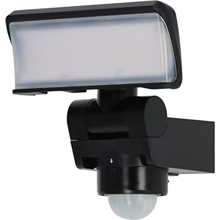 Brennenstuhl LED Strahler mit Bewegungsmelder WS 2050 SP/LED Außenstrahler 20W (1680lm, IP44, 3000K, warmweißes Licht, 180° Erfassungswinkel mit bis zu 10m Reichweite, mit Dämmerungssensor) schwarz – Bild 1