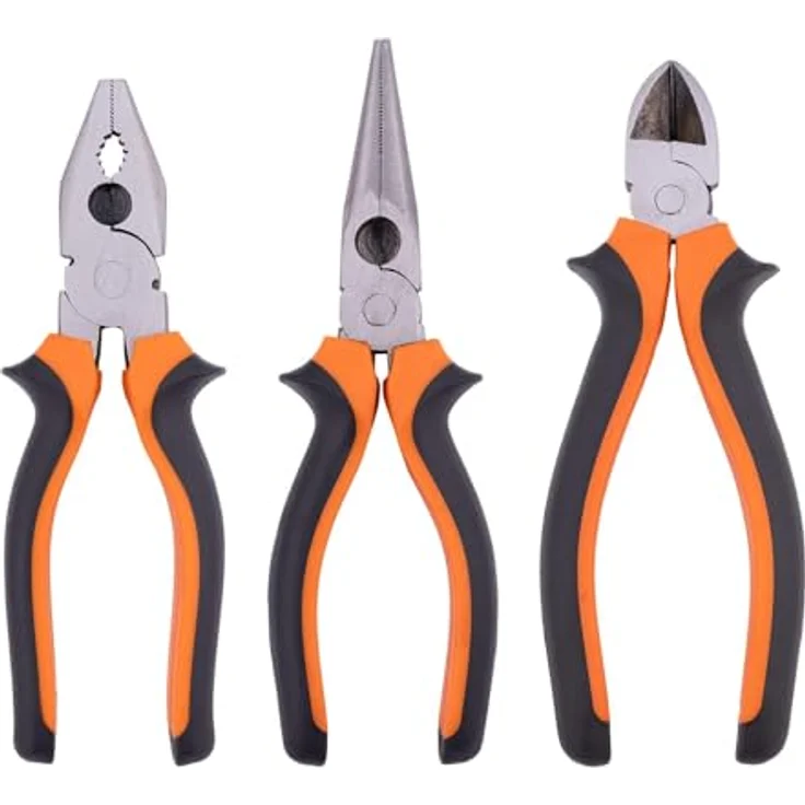 BOOMET 3 in 1 Zangenset · 175mm · Universalzangen · ergonomischer Griff · verschiedene Ausführungen zur Auswahl · Radiozange Seitenschneider Kombizange – Bild 1