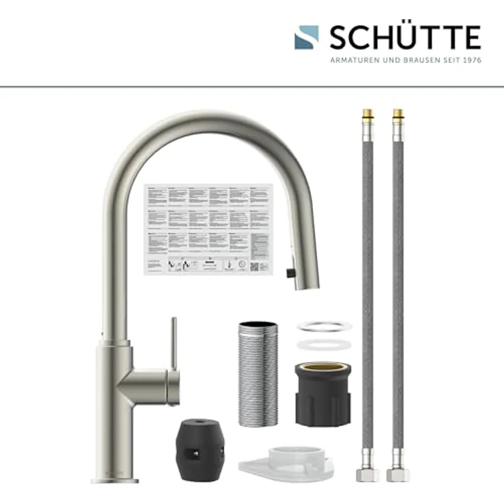 Schütte Spültischarmatur BLACKPOOL, energiesparend mit Cold-Start-Funktion, 360° schwenkbar, ausziehbarer Schlauch – Bild 6