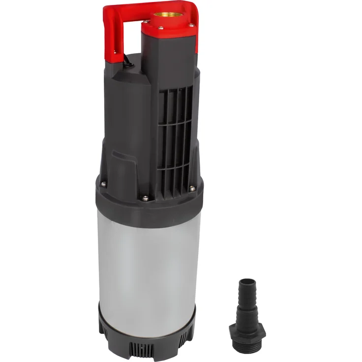 Grafner Drainage Schmutzwasserpumpe 1100 Watt bis 6500 l/h Förderleistung, mit Automatikschalter und Rückschlagventil, Drucktauchpumpe aus Edelstahl