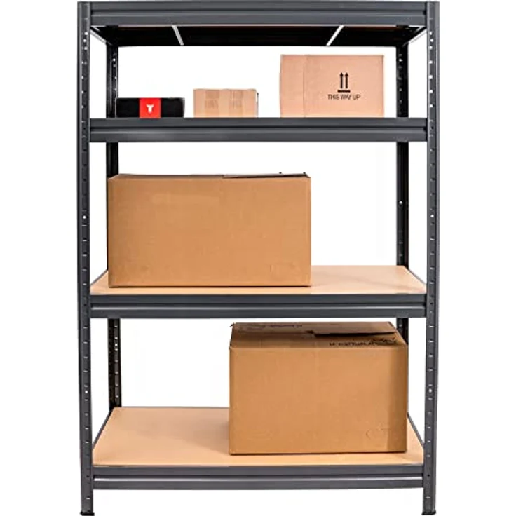 STIER Schwerlast-Fachbodenregal, maximale Fachlast 500kg, HxBxT 1770x1800x600 mm, Lagerregal, Werkstattregal, Werkzeugregal, Kellerregal, Steckregal, stabiles Stahlgestell, einfach zu montieren – Bild 3