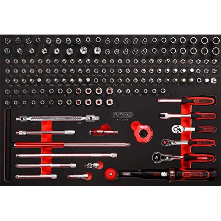 KS Tools 811.0169, 1/4'' Steckschlüssel-Satz in Schaumstoffeinlage, 169-tlg. Werkzeugkoffer aus Premium-Werkzeugen