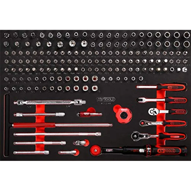 KS Tools 811.0169, 1/4'' Steckschlüssel-Satz in Schaumstoffeinlage, 169-tlg. Werkzeugkoffer aus Premium-Werkzeugen – Bild 1