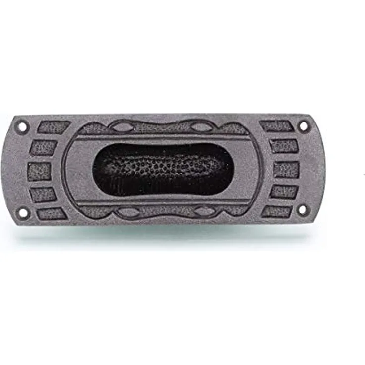 Antikas Griff für Schiebetür, Art Deco Muschelgriff, Eisen, Höhe 14 cm, Blau