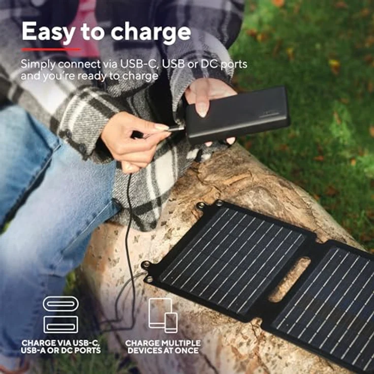 Trust Zuny 40W Solarpanel, tragbares Solarmodul mit integriertem Ständer für mobiles Laden – Bild 9