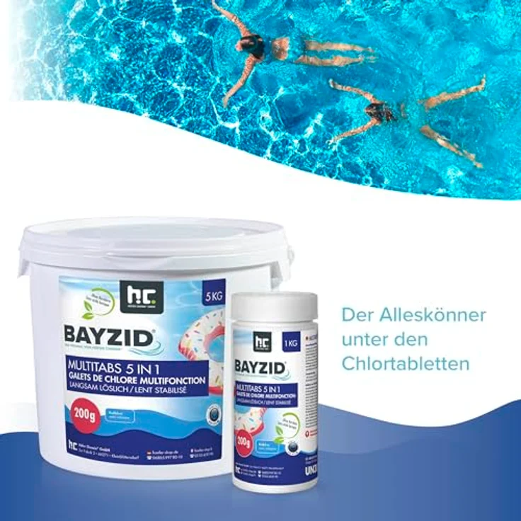 4 x 5 kg BAYZID Multitabs 200g 5in1 für Pools – Bild 4