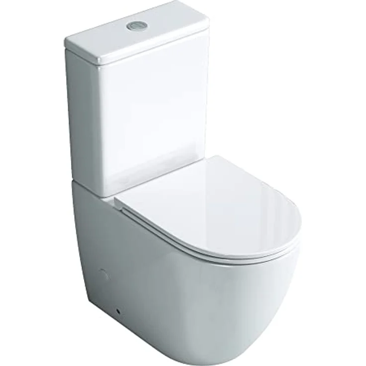doporro Stand-WC mit Spülkasten komplett S179T neu inkl. Softclose Absenkautomatik 36x63x82cm Toilette weiß spülrandlos – Bild 1